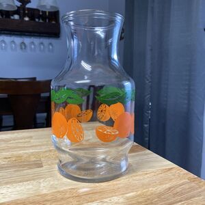 Vintage Anchor Hocking 1987 Orange Juice OJ decanter 1 quart VTG Pitcher